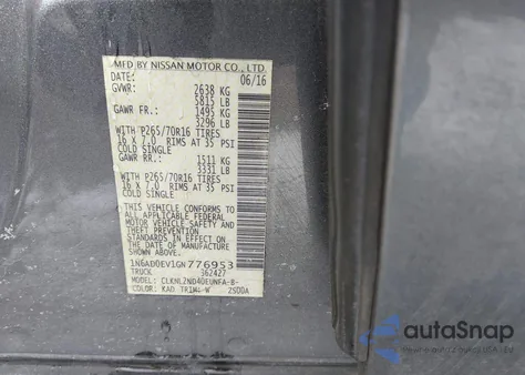 2016 Nissan Frontier Sv from USA, damaged, VIN 1N6AD0EV1GN776953